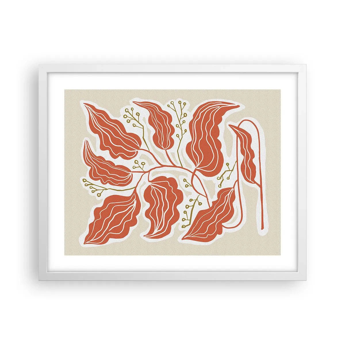 Póster en marco blanco - Folk y coral - 50x40 cm