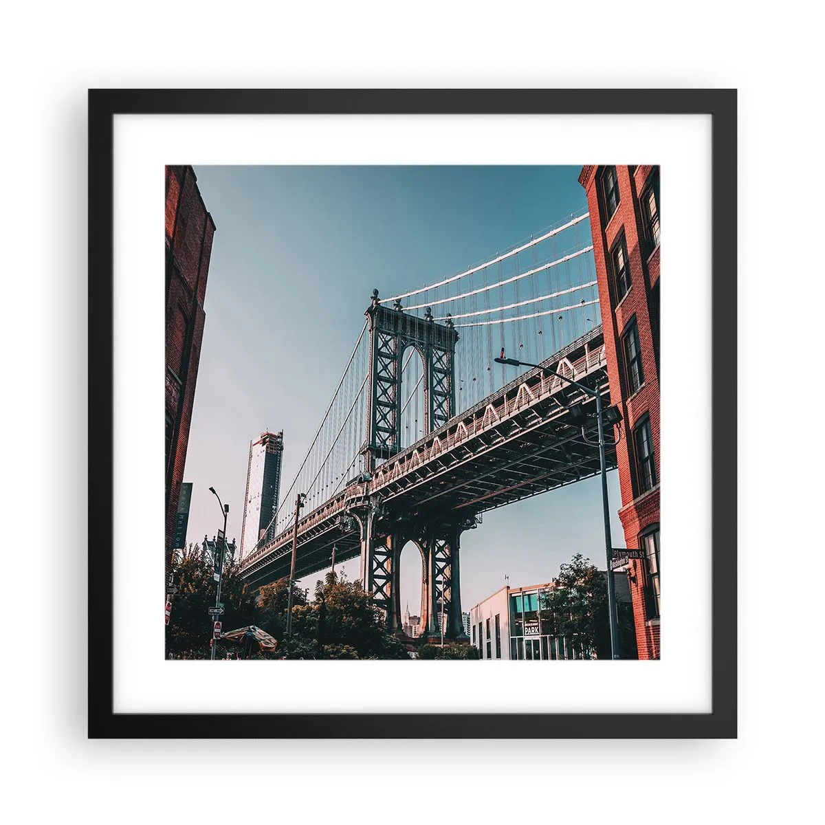 Póster en marco negro - Sobre el fluir de la ciudad - 40x40 cm