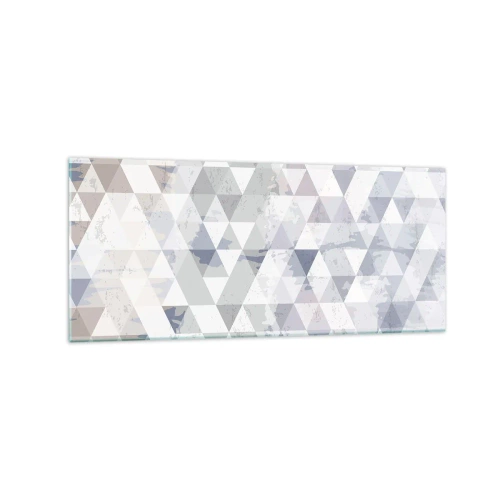 Cuadro sobre vidrio - Impresiones sobre Vidrio - Patrón de triángulo geométrico en tonos pastel - 120x50cm - A ritmo de triángulo - Decoración de pared moderna para salón y dormitorio ARTTOR