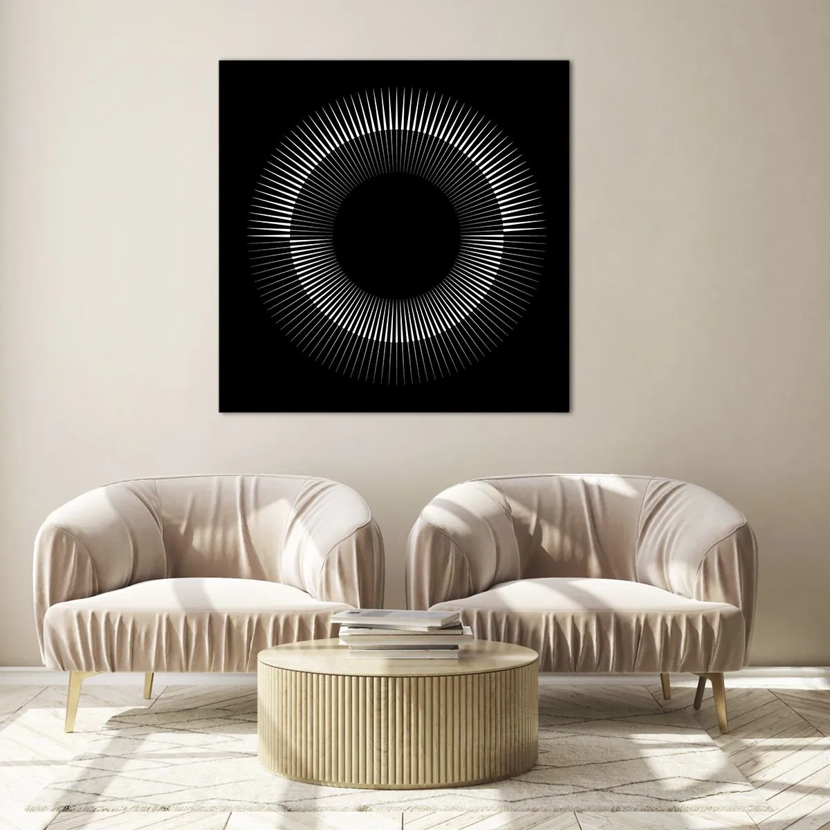 Cuadro sobre vidrio - Impresiones sobre Vidrio - Sol negro - 30x30 cm
