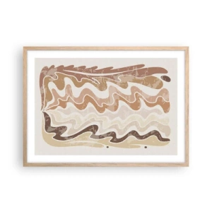 Póster en marco roble claro - Buena energía - buenas emociones - 70x50 cm