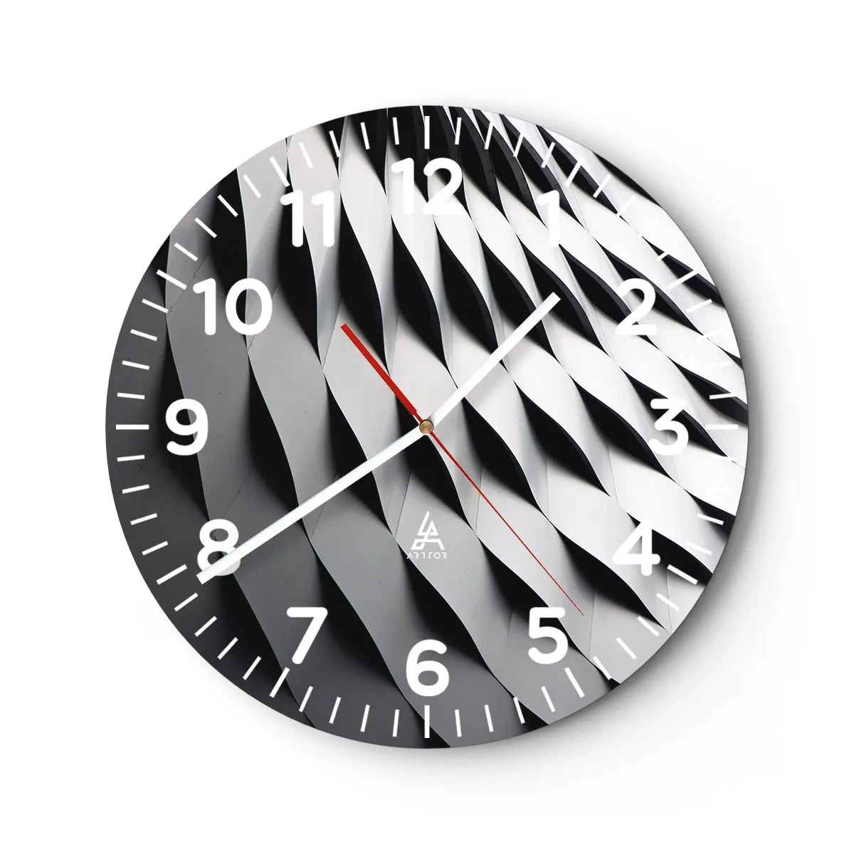 Reloj de pared - Reloj de vidrio - En la superficie de las ondas - 40x40 cm