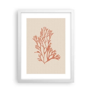 Póster en marco blanco - Filigrana de coral - 30x40 cm