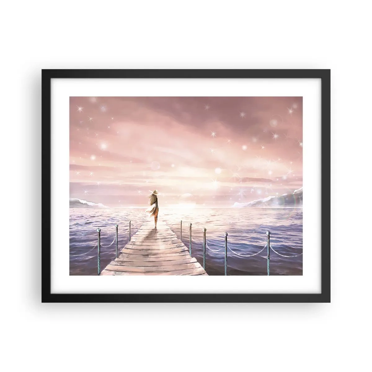 Póster en marco negro - A la luz de un sueño - 50x40 cm