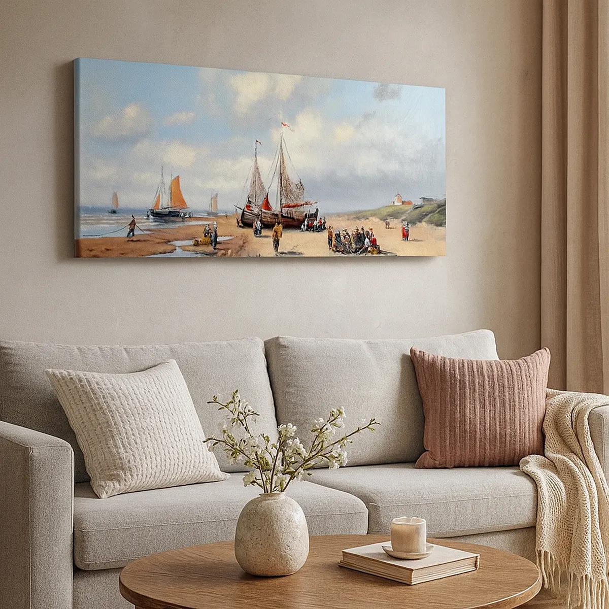 Cuadro sobre lienzo - Impresión de Imagen - Después de una pesca exitosa - 30x30 cm