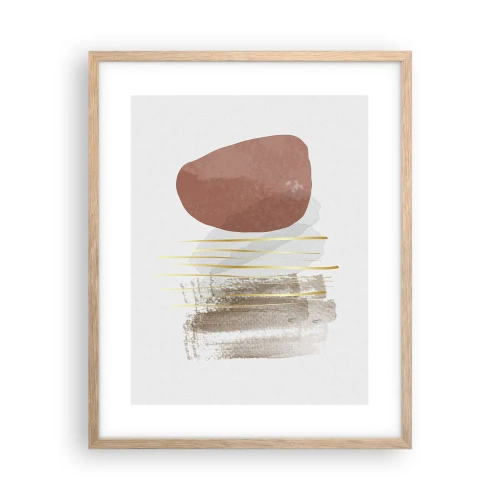 Póster en marco roble claro - Una columnata abstracta - 40x50 cm