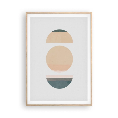 Póster en marco roble claro - Círculo tras círculo - 70x100 cm