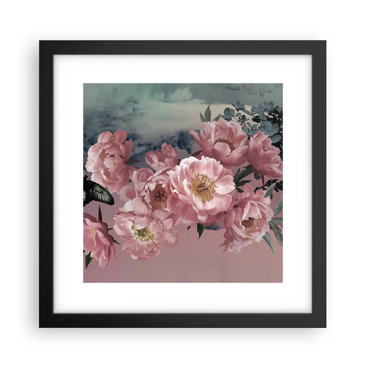 Póster en marco negro - La cúspide del romance - 30x30 cm