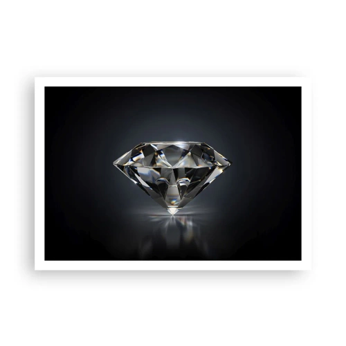 Póster - Una interpretación artística de un diamante sobre un fondo oscuro. - 100x70cm - Riqueza y belleza - Decoración de pared moderna para salón y dormitorio ARTTOR