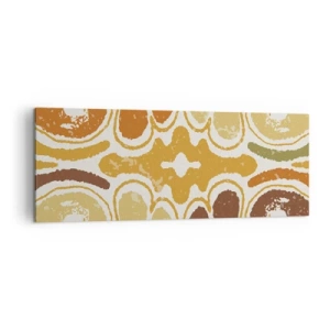 Cuadro sobre lienzo - Impresión de Imagen - Patrones abstractos cálidos en amarillos y marrones. - 140x50cm - Abstracción sentimental - Decoración de pared moderna para salón y dormitorio ARTTOR