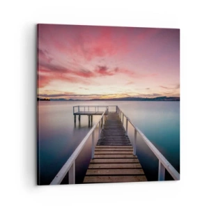 Cuadro sobre lienzo - Impresión de Imagen - La suave llama del atardecer - 60x60 cm