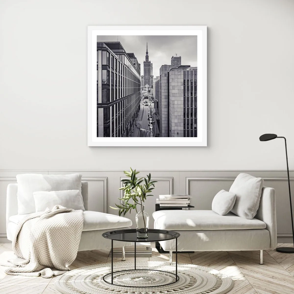 Póster en marco blanco - Valle de Varsovia - 40x40 cm