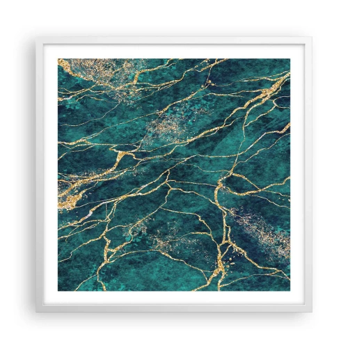 Póster en marco blanco - Riachuelos de oro - 60x60 cm