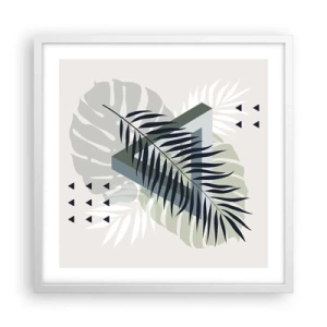 Póster en marco blanco - Naturaleza y geometría - 50x50 cm