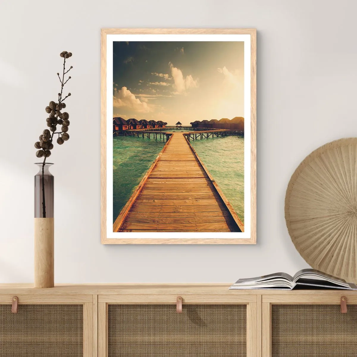 Póster en marco roble claro - Una cálida invitación - 50x70 cm