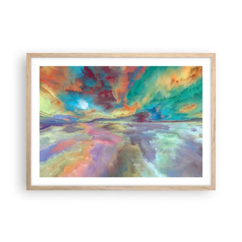 Póster en marco roble claro - Dos cielos - 70x50 cm