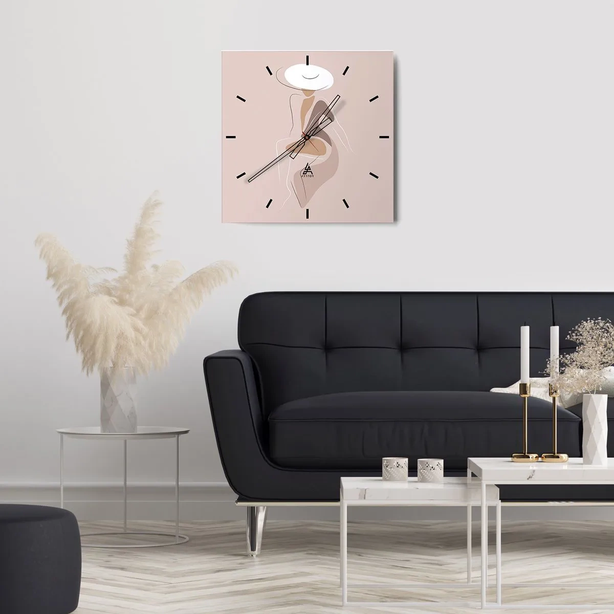 Reloj de pared - Reloj de vidrio - Una auténtica dama - 40x40 cm