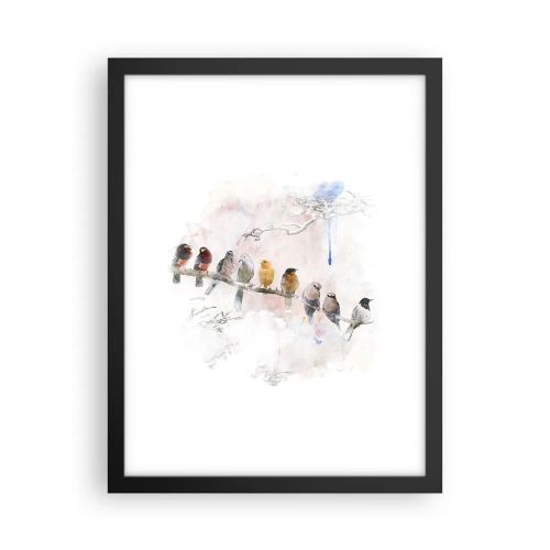 Póster en marco negro - Reunión alada - 30x40 cm