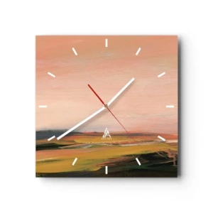 Reloj de pared - Reloj de vidrio - En tono rosa - 40x40 cm