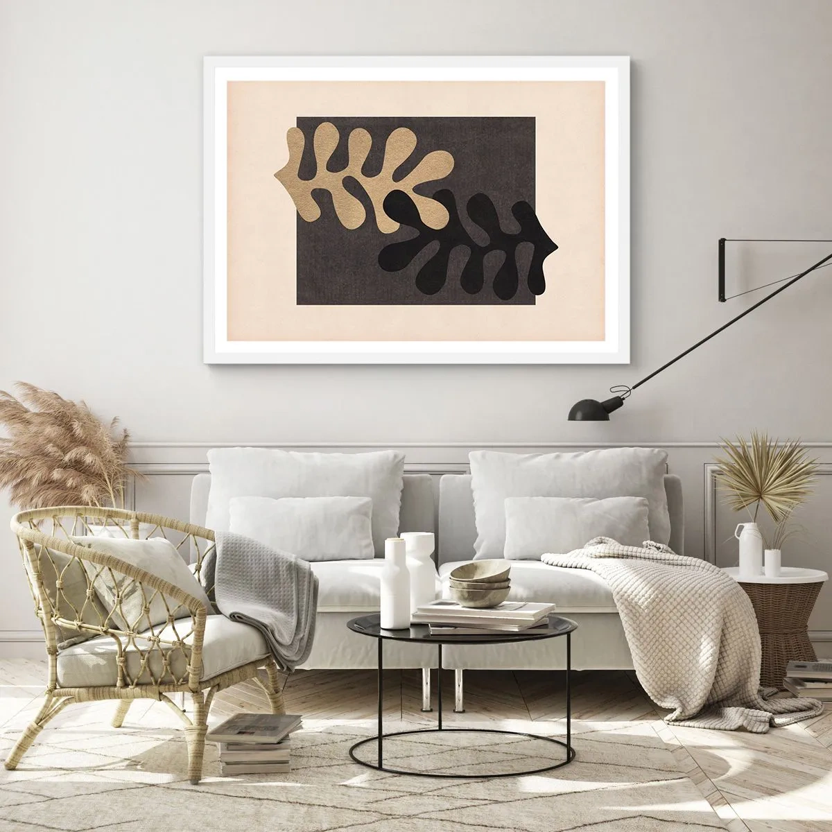 Póster en marco blanco - Ausencia y complemento - 100x70 cm