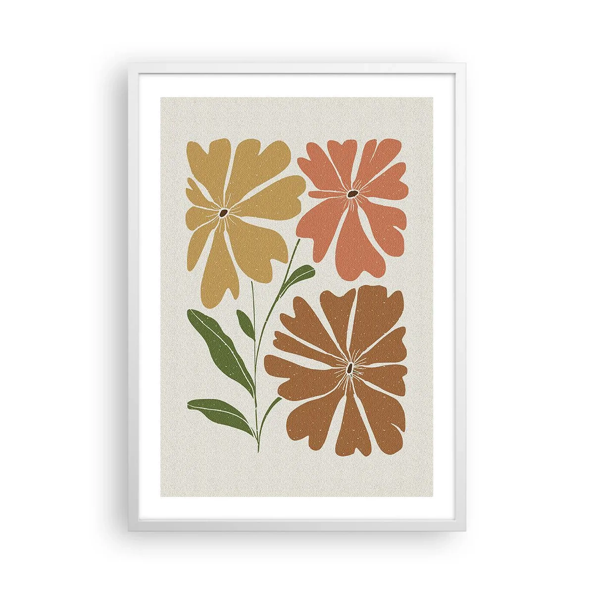 Póster en marco blanco - Naturaleza y geometría - 50x70 cm