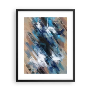 Póster en marco negro - En una inclinación azul - 40x50 cm