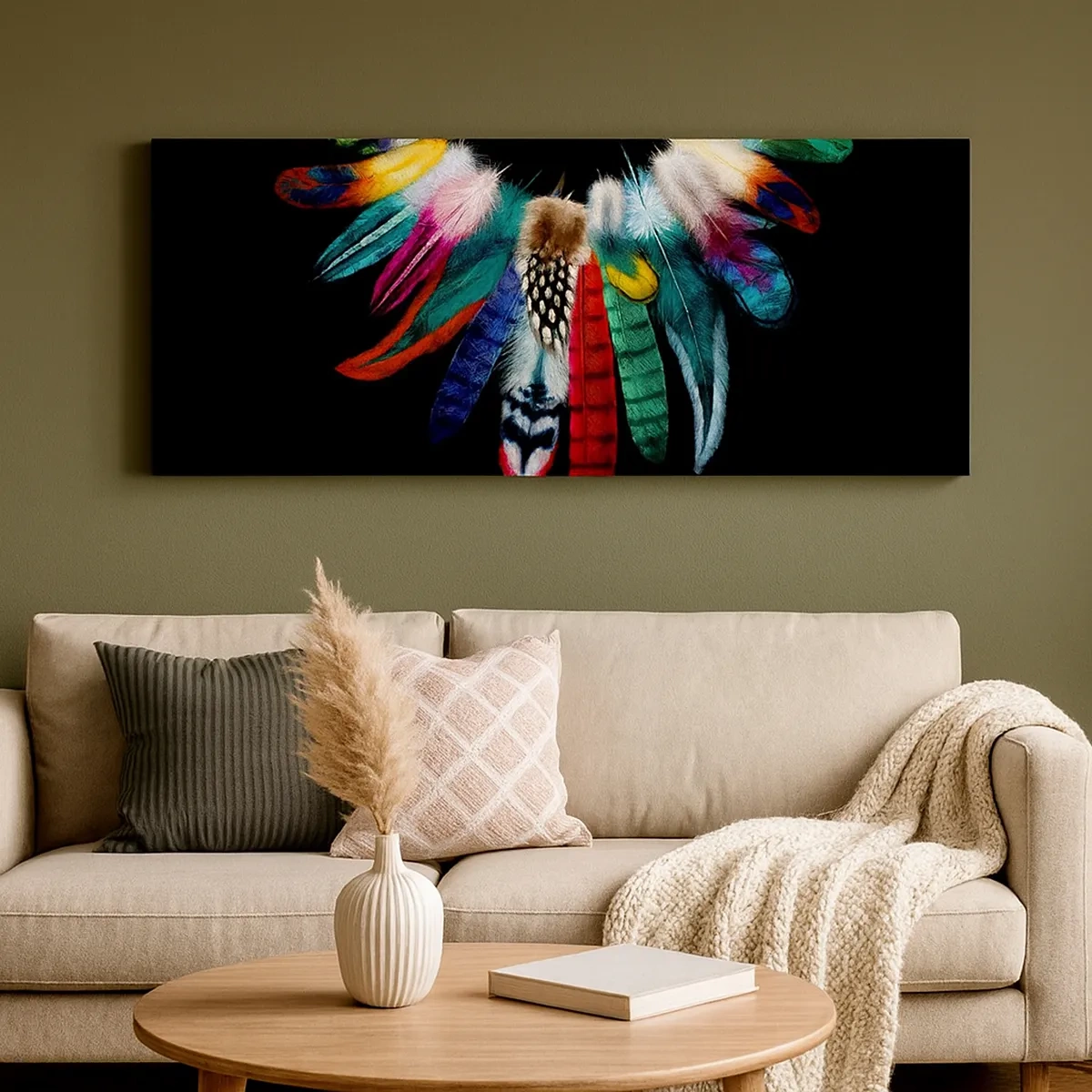 Cuadro sobre lienzo - Impresión de Imagen - Collar indio - 30x30 cm