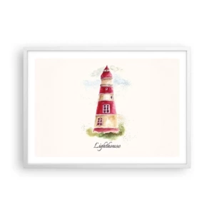 Póster en marco blanco - Siempre observando - 70x50 cm