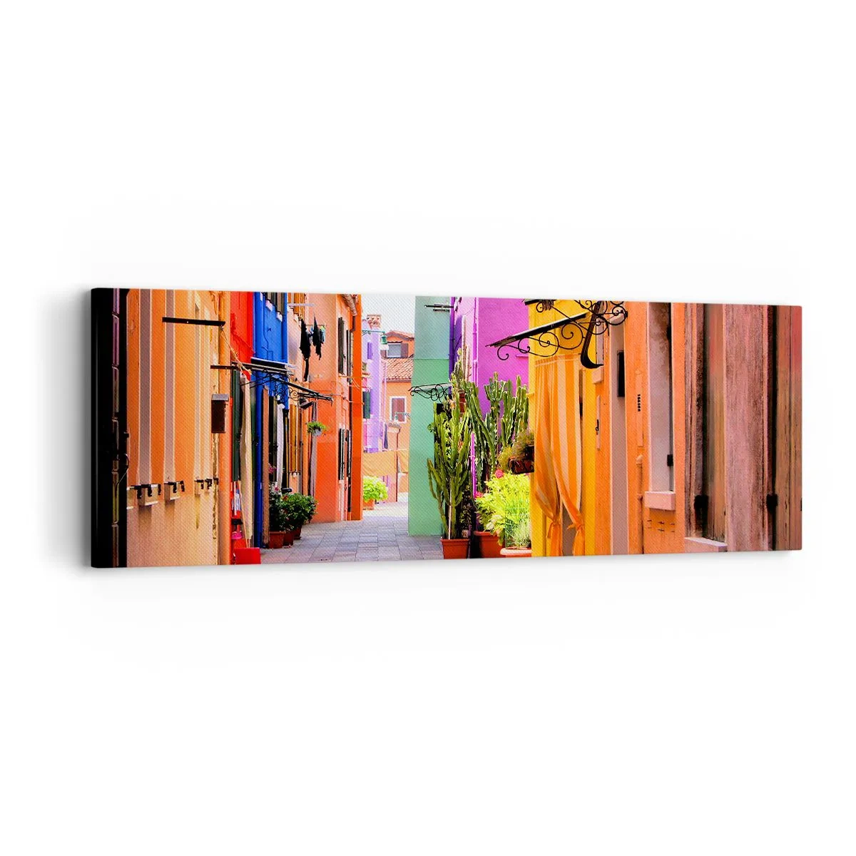 Cuadro sobre lienzo - Impresión de Imagen - El callejón arco iris - 90x30 cm