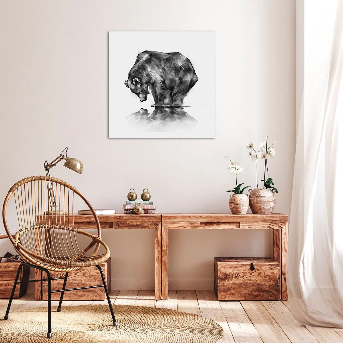 Cuadro sobre lienzo - Impresión de Imagen - Es bueno ver a alguien cercano - 40x40 cm