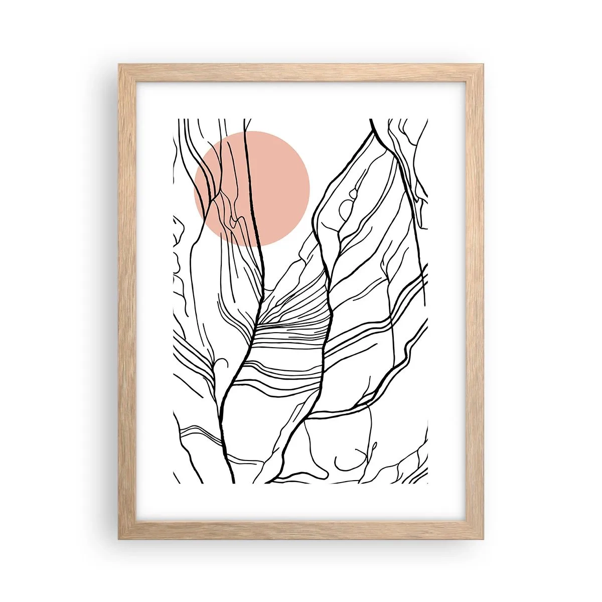 Póster en marco roble claro - En una red de ramas - 30x40 cm