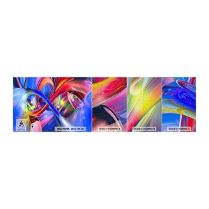 Muestra de fotomural Premium Canvas - Una danza de colores - Abstracción, 3D, Gráficos - 100x30 cm