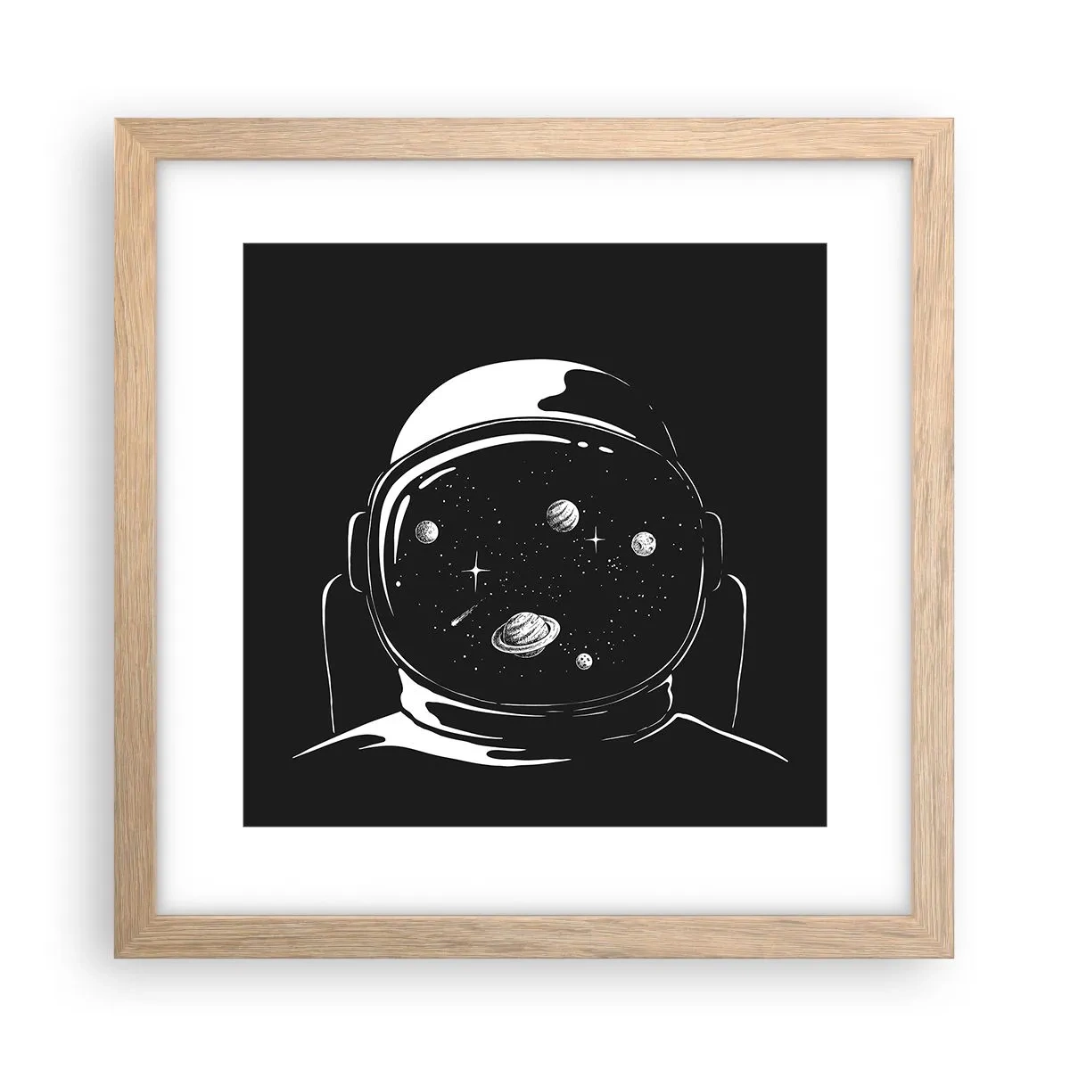 Póster en marco roble claro - Bonita vista - 30x30 cm