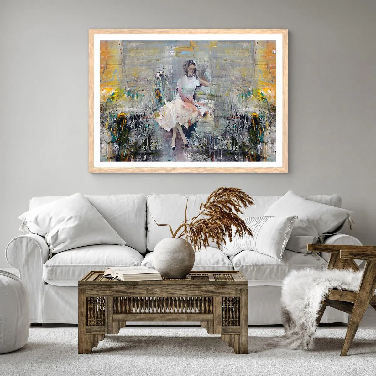 Póster en marco roble claro - Clásica y moderna - 91x61 cm