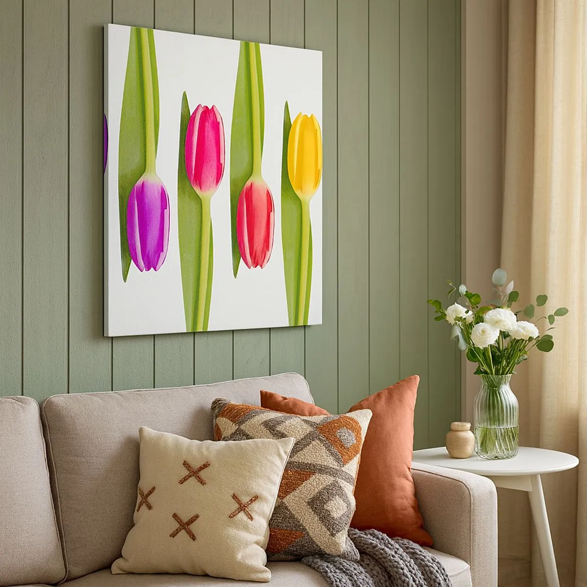 Cuadro sobre lienzo - Impresión de Imagen - Composición del arco iris - 30x30 cm