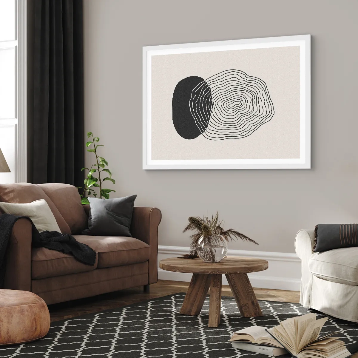 Póster en marco blanco - Persistencia y vibración - 91x61 cm