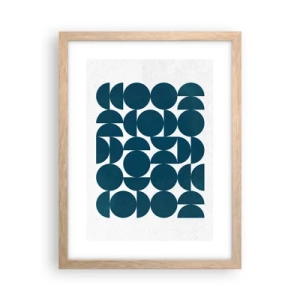 Póster en marco roble claro - Círculos y semicírculos - 30x40 cm