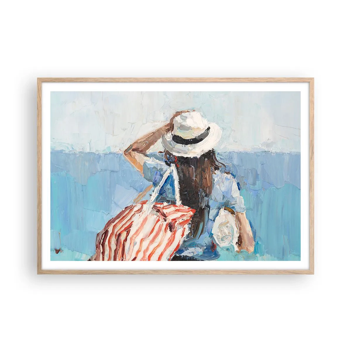 Póster en marco roble claro - Bienvenida a tus vacaciones - 100x70 cm