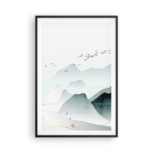 Póster en marco negro - Sobre las cimas - 61x91 cm