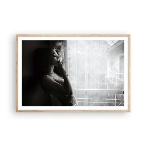 Póster en marco roble claro - Un momento sensual - 91x61 cm