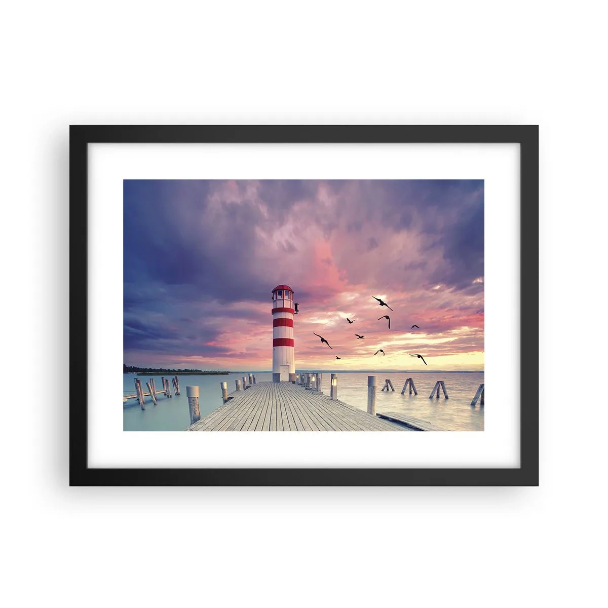 Póster en marco negro - Hora de ir al puerto - 40x30 cm