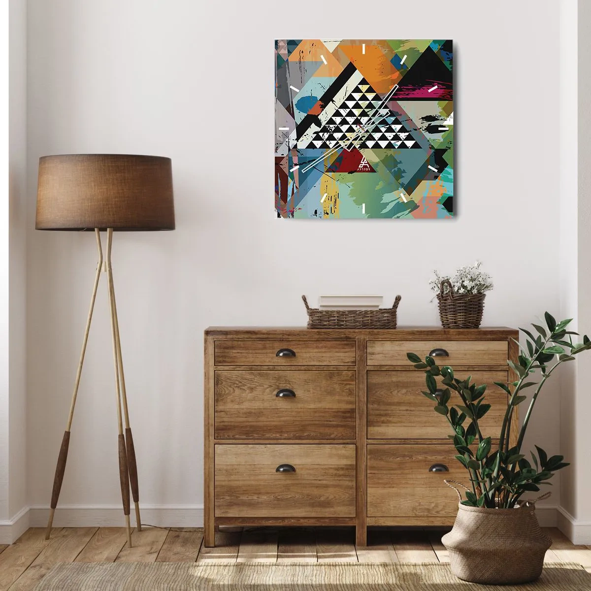 Reloj de pared - Reloj de vidrio - Qué sencillo es - 40x40 cm