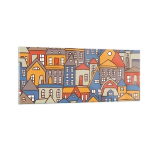 Cuadro sobre vidrio - Impresiones sobre Vidrio - Casa tras casa - 100x40 cm
