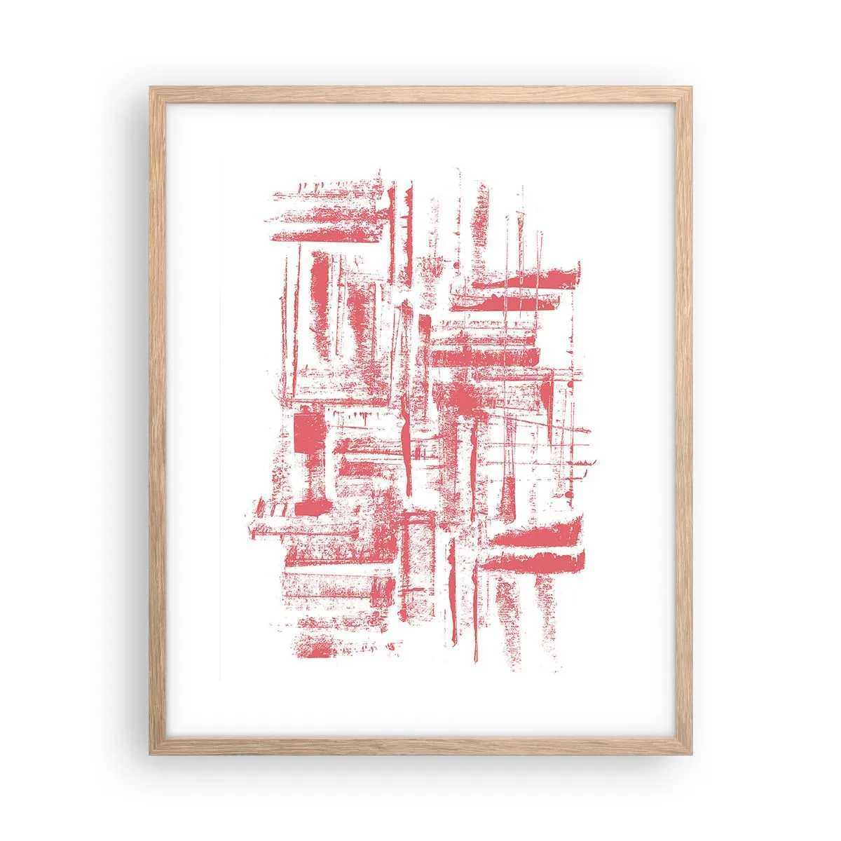 Póster en marco roble claro - Ciudad roja - 40x50 cm