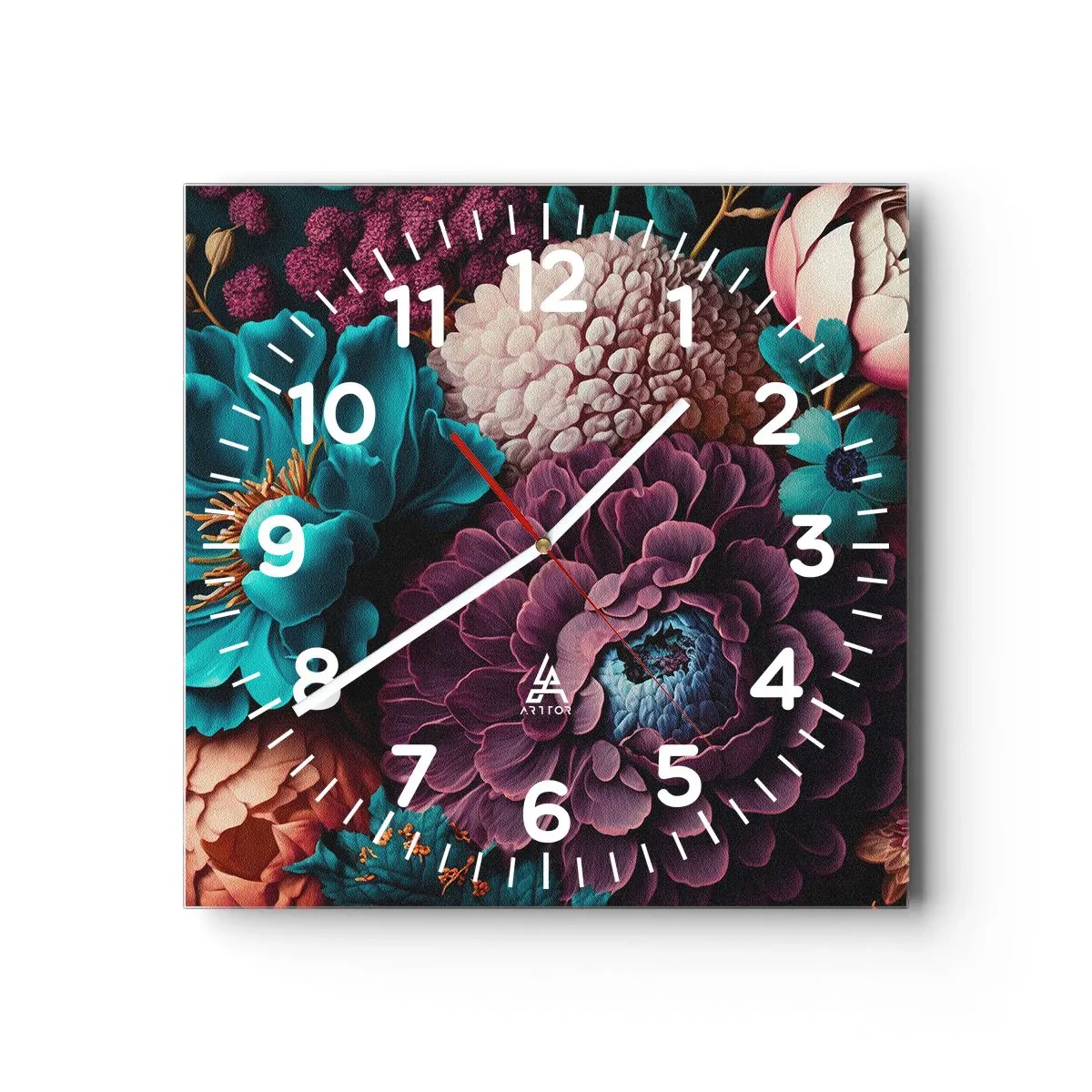 Reloj de pared - Reloj de vidrio - Naturaleza en abundancia - 30x30 cm
