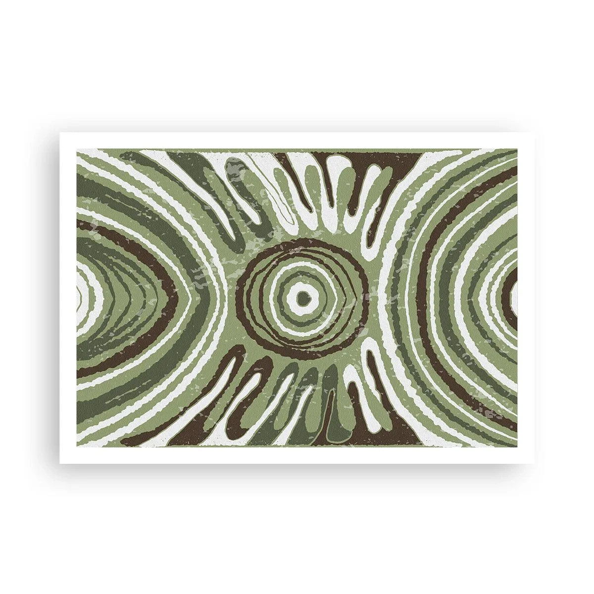 Póster - Patrones abstractos en tonos verdes y marrones. - 100x70cm - Explosión de emociones - Decoración de pared moderna para salón y dormitorio ARTTOR