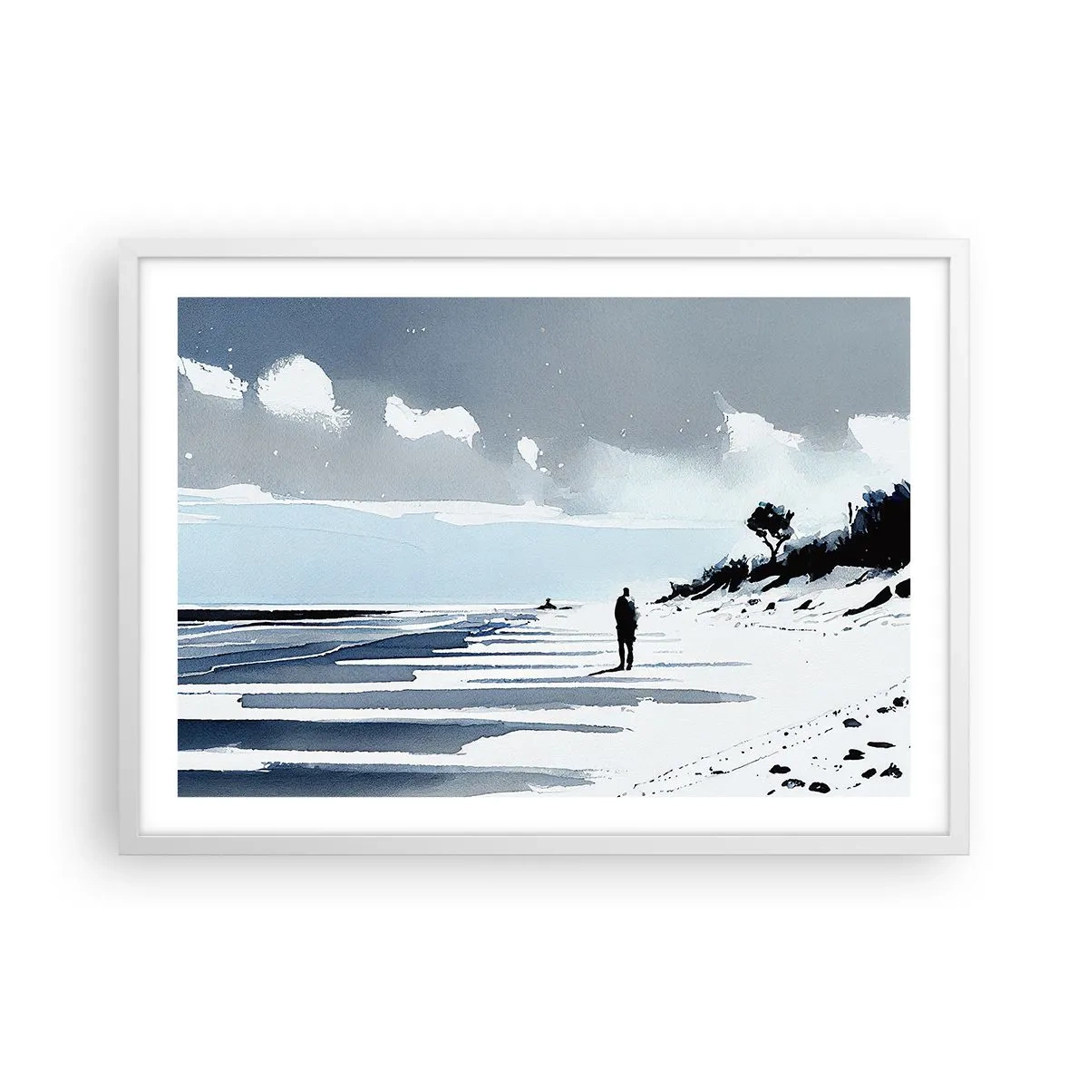 Póster en marco blanco - Solo conmigo mismo - 70x50 cm