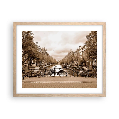 Póster en marco roble claro - Holanda solo hay una - 50x40 cm