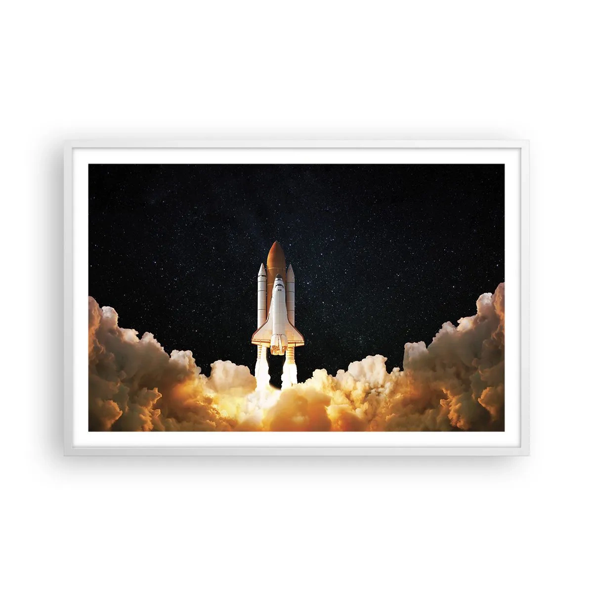 Póster en marco blanco - ¡Ad astra! - 91x61 cm