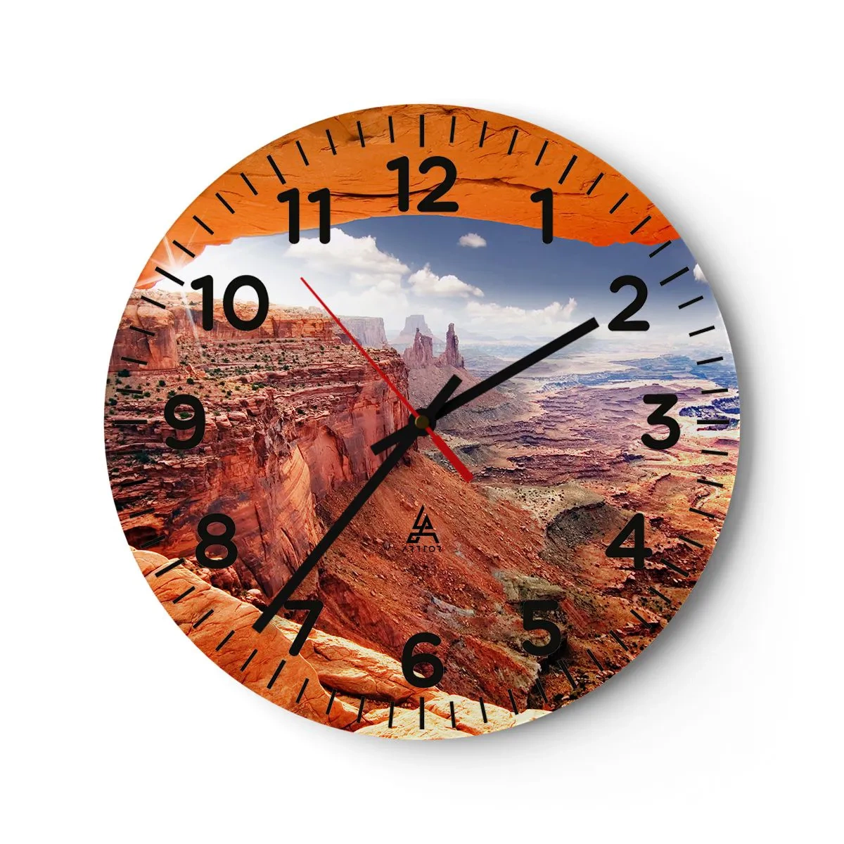 Reloj de pared - Reloj de vidrio - Tallado por la propia naturaleza - 40x40 cm